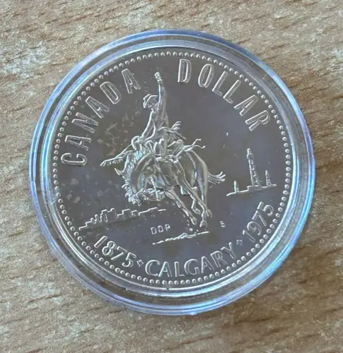 Kanada 1 Dollar 1975 " Calgary" Silber Gedenkmünze PL mit Zertifikat