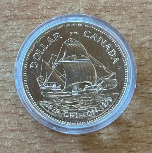 Kanada 1 Dollar 1979 Segelschiff Griffon Silber Gedenkmünze PL Zertifikat