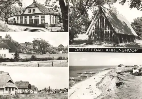 DDR AK Ostseebad Ahrenshoop Strand Cafe Kirche Mecklenburg-Vorpommern 1983