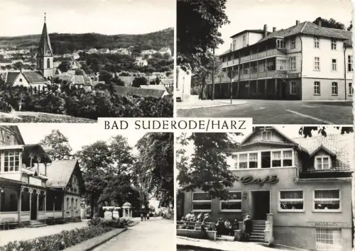 DDR AK Bad Suderode Central Hotel Kurpromenade Cafe Forbrich Sachsen-Anhalt 1975
