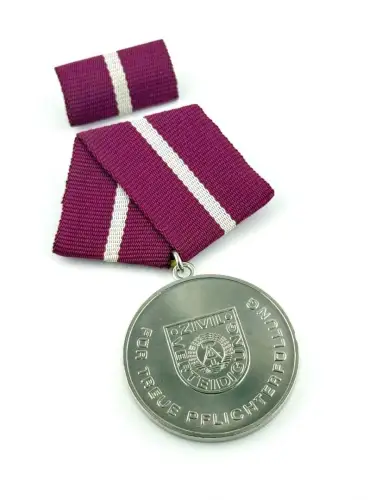 DDR Medaille für treue Pflichterfüllung in der Zivilverteidung der DDR in Silber