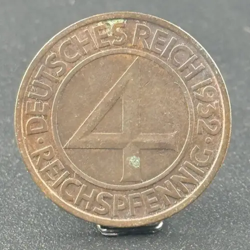 4 Reichspfennig 1932 J Weimarer Republik