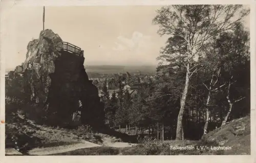 AK Falkenstein Lochstein Felsen Sachsen Vogtland 1937 gelaufen Postkarte