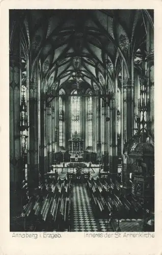 AK Annaberg Buchholz Inneres St. Annenkirche Sachsen Erzgebirge Postkarte