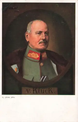 AK 1.WK Portrait General V. Kluck Patriotika Postkarte