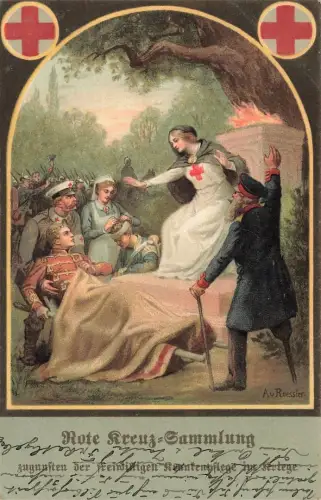 AK 1.WK Rotes Kreuz Sammlung Krankenpflege Verwundeter 1915 Patriotika