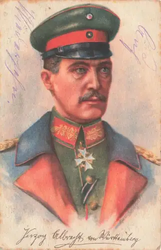 AK 1.WK Portrait Albrecht Herzog von Württemberg 1917 Patriotika Postkarte