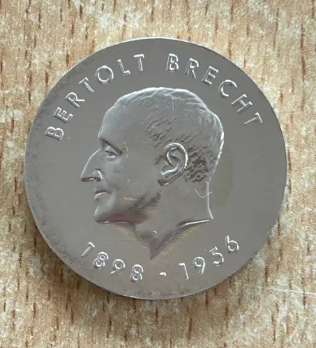 DDR 10 Mark Bertolt Brecht 1973 Silber Gedenkmünze
