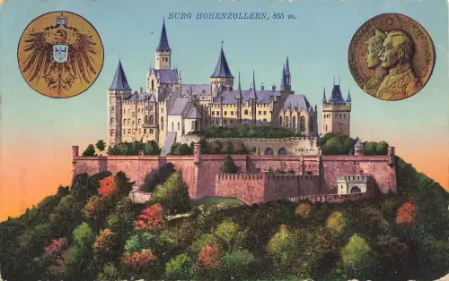 AK 1.WK Burg Hohenzollern Königs und Kaiserhaus 1918 Patriotika Postkarte