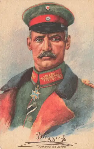 AK 1.WK Kronprinz Rupprecht von Bayern Portrait Patriotika Postkarte