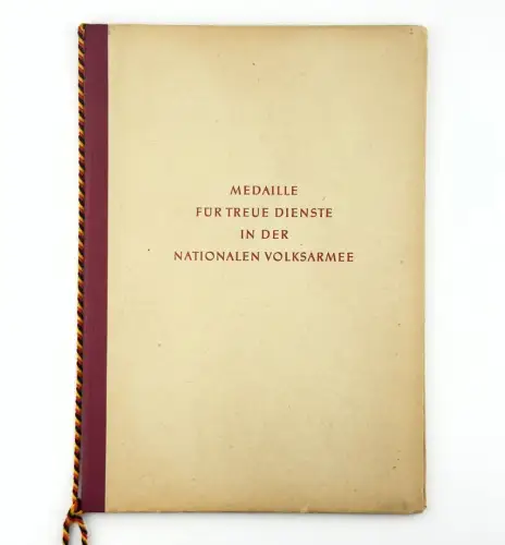 DDR NVA Urkunde Medaille für treue Dienste in der NVA Silber 1960 Oberleutnant