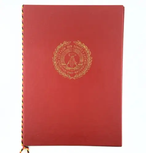 DDR NVA Urkunde Verdienstmedaille Nationale Volksarmee Gold 1979 Oberstleutnant