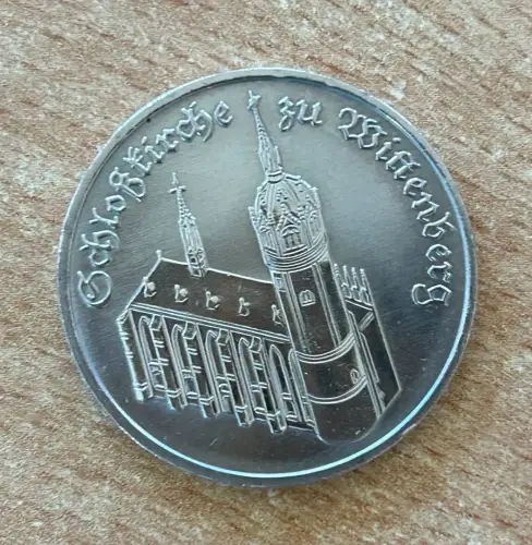 DDR 5 Mark 1983 Schloßkirche zu Wittenberg Gedenkmünze