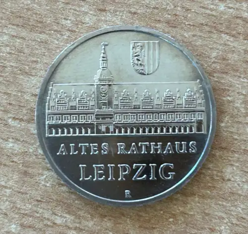 DDR Münze, 5 Mark 1984 Altes Rathaus Leipzig Gedenkmünze