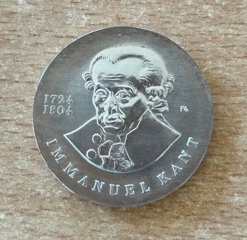 DDR 20 Mark Immanuel Kant 1974 Silber Münze