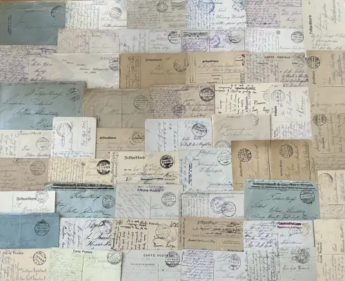 Lot / Konvolut 50 Briefe 1.WK Feldpostkarten Stempel