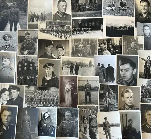 Lot / Konvolut 50 Orig. Fotos Porträt deutsche Soldaten Uniform 2. WK Grossfoto