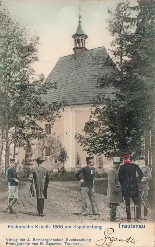 AK Trautenau Historische Kapelle Männergruppe 1866 Böhmen 1904 Postkarte