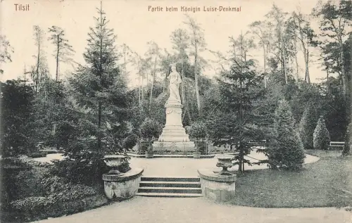 AK Tilsit Sowetsk Königin Luise Denkmal Ostpreussen 1915 gelaufen Feldpostkarte