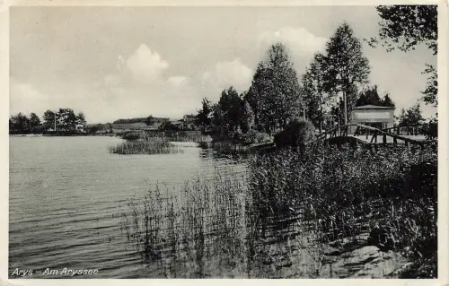 AK Arys Aryssee kleine Brücke Ostpreussen 1939 gelaufen Postkarte