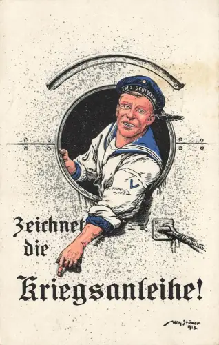 AK 1.WK Zeichnet die Kriegsanleihe S.M.S Marine Willy Stöwer 1918 Patriotika