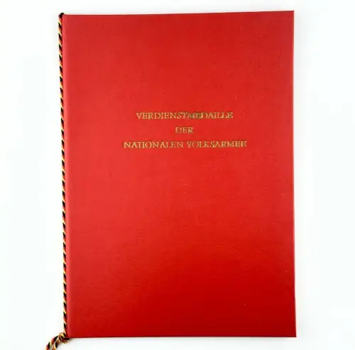 DDR NVA Urkunde Verdienstmedaille der Nationalen Volksarmee Silber 1975