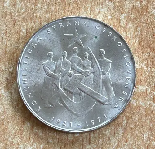 Tschechoslowakei 50 Korun 1971 Gründung Partei Silber Gedenkmünze