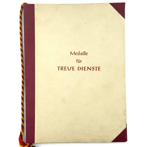 DDR KVP Urkunde Medaille für treue Dienste 1954 Oberfeldwebel Nr. 13701