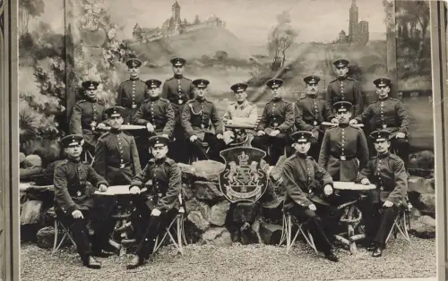 Fotokarte 1.WK Soldaten Res.-Inf.-Regt. 106 Sachsen Döbeln