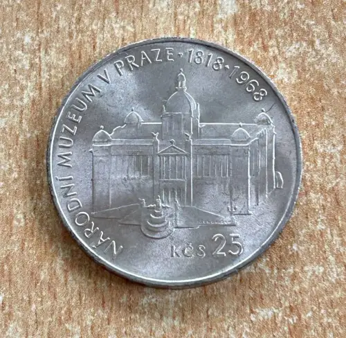 Tschechoslowakei 25 Korun 1969 Jan Purkyne Silber Gedenkmünze