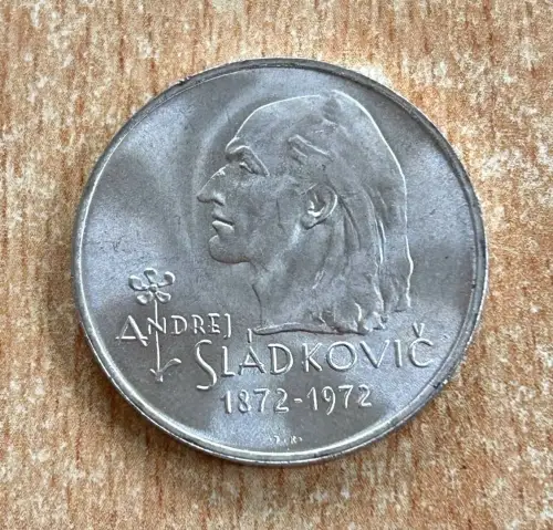 Tschechoslowakei 20 Korun 1972 Andrej Sladkovic Silber Gedenkmünze