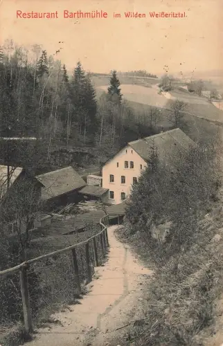 AK Klingenberg Restaurant Barthmühle im Wilden Weißeritztal Sachsen 1930