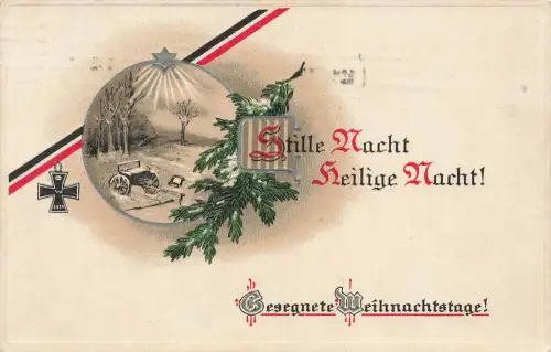 AK 1.WK Weihnachten Gesegnete Weihnachten Eisernes Kreuz 1914 Patriotika geprägt