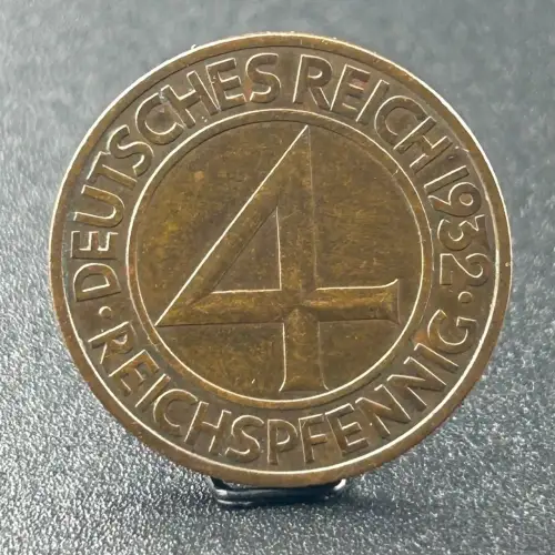 4 Reichspfennig 1932 F Weimarer Republik