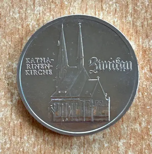 DDR Münze 5 Mark 1989 Katharinen Kirche Zwickau Gedenkmünze