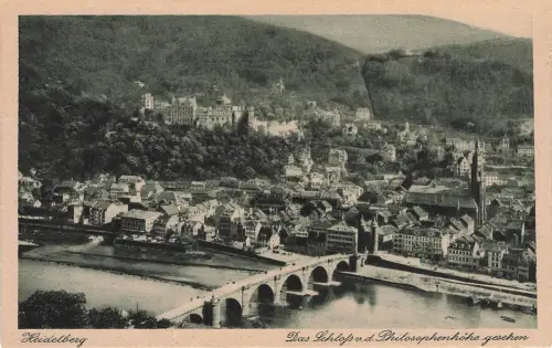 AK Heidelberg Heidelberger Schloss alte Brücke Baden-Württemberg Postkarte