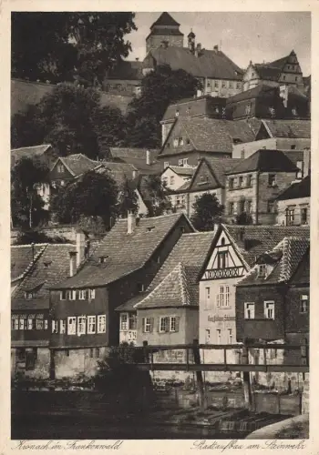 AK Kronach im Frankenwald Stadtaufbau am Steinwehr Bayern Postkarte