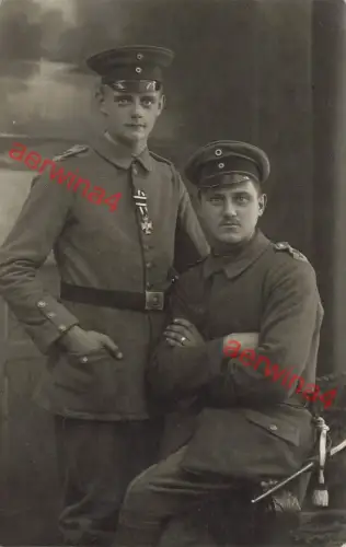 Fotokarte 1.WK Deutsche Soldaten nach EK-2 Verleihung in Görlitz