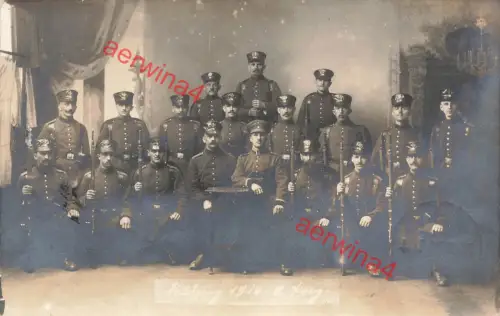 Fotokarte 1.WK Gruppenfoto Landsturm Soldaten Seidenau bei Bautzen