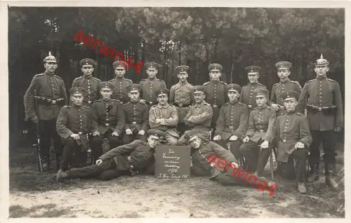 Fotokarte 1.WK Gruppenfoto deutsche Soldaten Inf.-Regt.178 Pickelhaube Sachsen