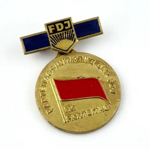 DDR FDJ Medaille Parteitagsinitiative der FDJ