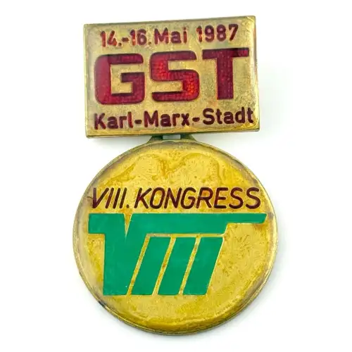 DDR GST Abzeichen VIII. Kongress 1987 in Karl-Marx-Stadt