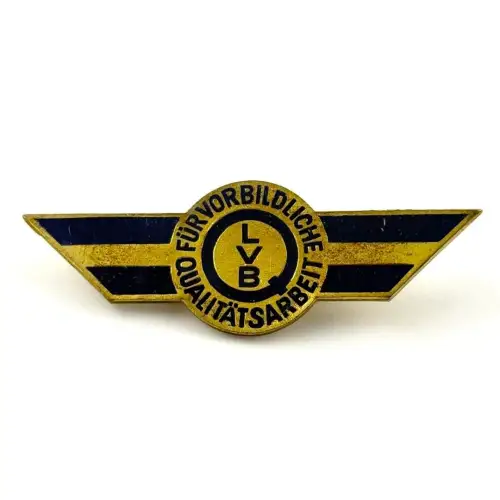 DDR Abzeichen LVB Leipziger Verkehrsbetriebe für vorbildliche Qualitätsarbeit