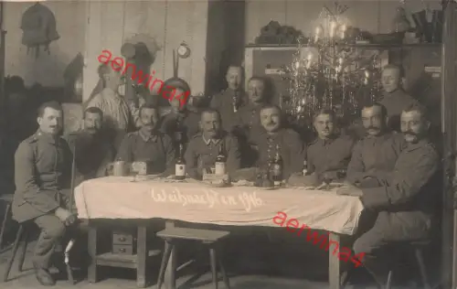 Foto-AK 1.WK Deutsche Soldaten feiern Weihnachten in Metz