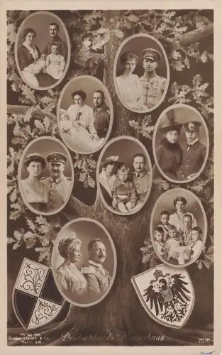 AK 1.WK Deutschlands Kaiserhaus Kaiserfamilie Hohenzollern Patriotika Postkarte