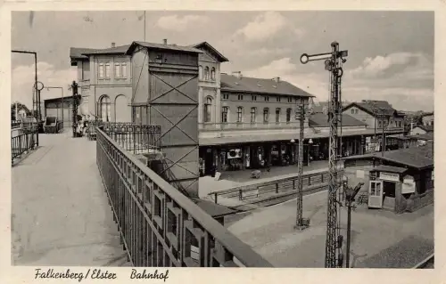 AK Falkenberg Elster Bahnhof Brandenburg 1941 gelaufen Postkarte