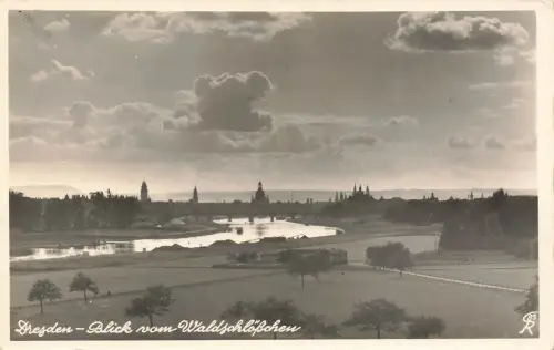 AK Dresden Blick vom Waldschlösschen Sachsen Postkarte