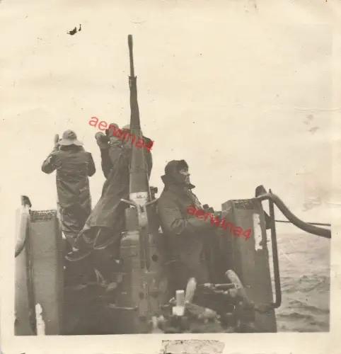 Deutsche Soldaten Beobachtungsposten auf U-Boot Turm Einsatz Norwegen Großfoto