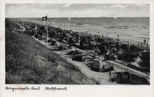 AK Rügenwalde-Land Darłowo Weststrand Segelboote Pommern 1942 Postkarte