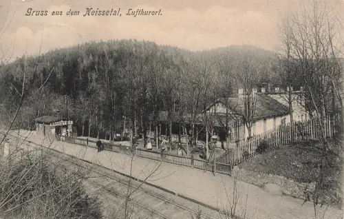 AK Neissetal b. Zittau Luftkurort Bahnstation Rosenthal Schlesien 1910 Postkarte